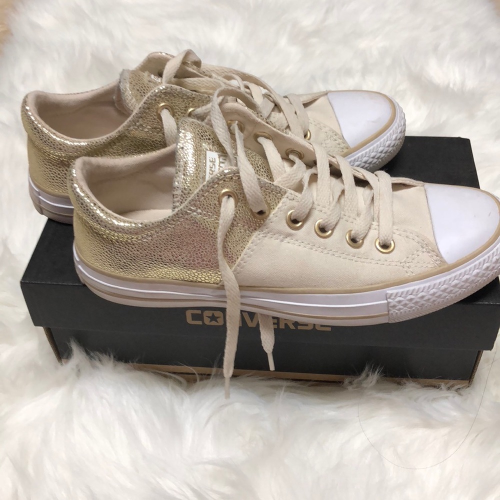Converse gold metallic sneakers